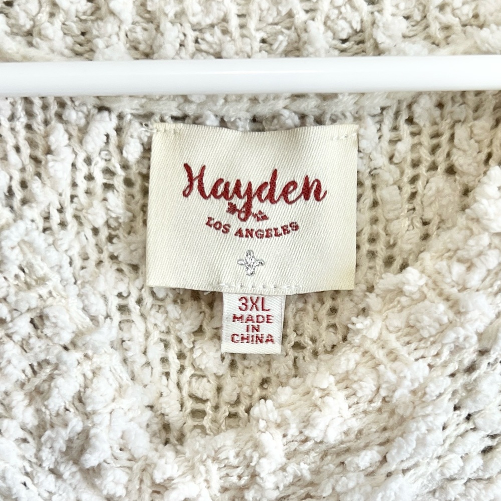 Hayden Boutique Crewneck Balloon Sleeve Popcorn Knit Sweater - Picture 4 of 4